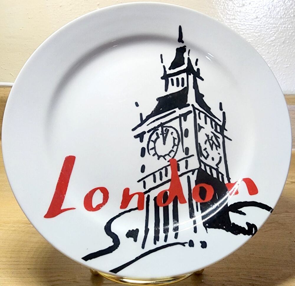 8" London Pacific Island Creations Travel Cities Plate Salad or Dessert See Pic